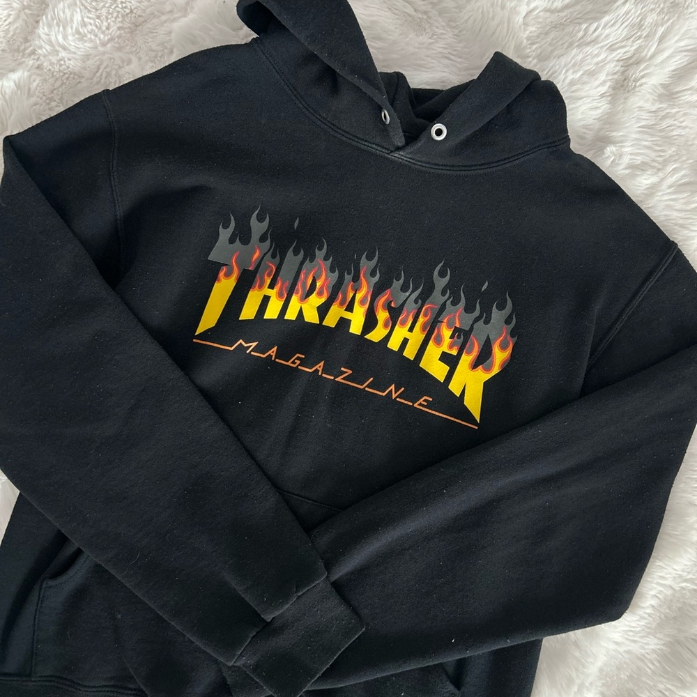 Thrasher Black Hoodie for Women